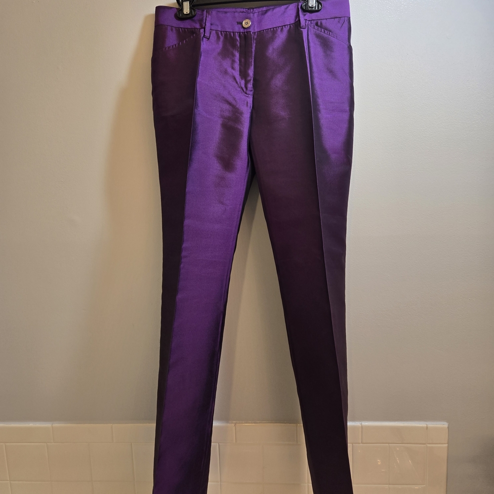 Dolce & Gabbana Deep Purple Silk Pants, s42